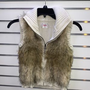 Justice Sweater Vest with Faux Fur